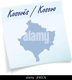 Il Kosovo come un blocco note Illustrazione Vettoriale