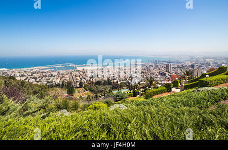 Vista di Haifa, Israele Foto Stock