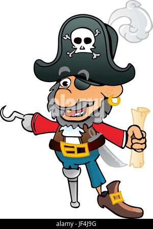 Cranio, gancio, pirata, cappello, occhio, organo, illustrazione, cappuccio, osso, saber, Sabre, Illustrazione Vettoriale