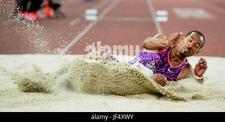 Ostrava, Repubblica Ceca. Il 28 giugno, 2017. American triple ponticello Taylor cristiana compete durante il Golden Spike di Ostrava meeting di atletica a Ostrava, Repubblica Ceca, il 28 giugno 2017. Credito: Jaroslav Ozana/CTK foto/Alamy Live News Foto Stock