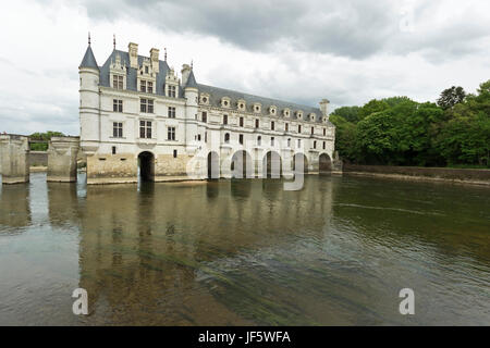 CHENONCEAUX, Francia - APRILE 2014, Chateau de Chenonceau nella Valle della Loira. Foto Stock