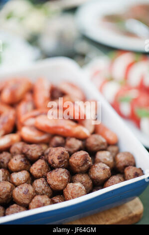 Le polpette di carne e salsicce Foto Stock