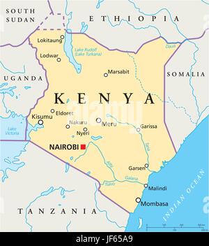 Kenya, mappa, Atlas, mappa del mondo, viaggi, deserto wasteland, Africa, Kenya, Illustrazione Vettoriale