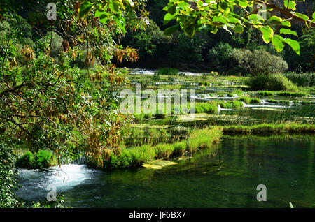 Lago, mare, Rapids, parco nazionale di Krka, Foto Stock