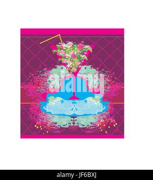 Invito alla festa di compleanno cocktail party Illustrazione Vettoriale