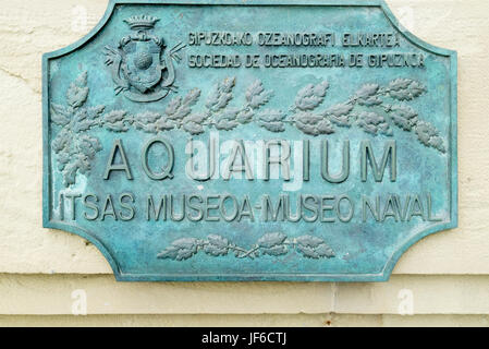 Acquario di San Sebastian Foto Stock