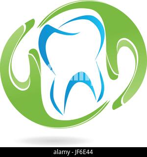 Dente,mano,logo,le mani Illustrazione Vettoriale