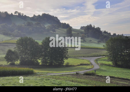 Paesaggio collinare nei dintorni di Gnadental, Germania Foto Stock