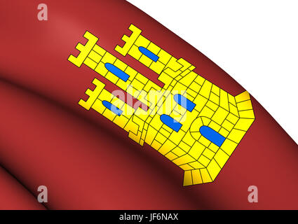 Bandiera della comunità autonoma di Castiglia - La Mancha, in Spagna. Foto Stock