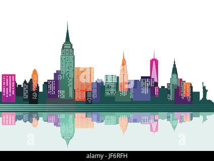 Colorato di new york Illustrazione Vettoriale