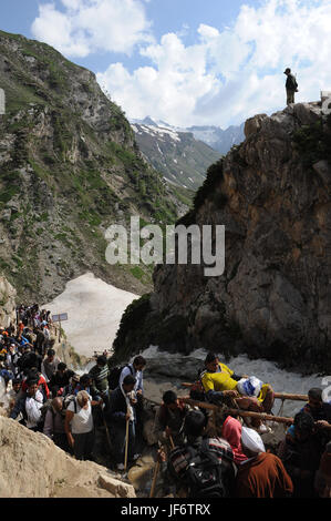 Pellegrino, amarnath yatra, Jammu Kashmir, India, Asia Foto Stock