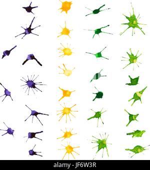 Mardi Gras gli elementi di design. Acquerello blot. Illustrazione Vettoriale