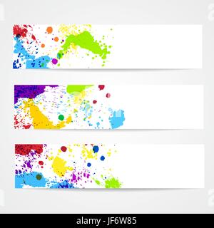 Acquerello splash banner Illustrazione Vettoriale