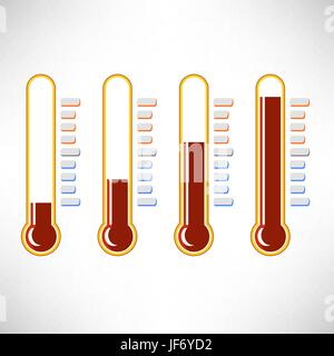 Set di icone di termometro Illustrazione Vettoriale