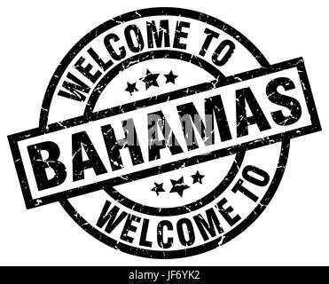 Benvenuto a Bahamas timbro nero Illustrazione Vettoriale