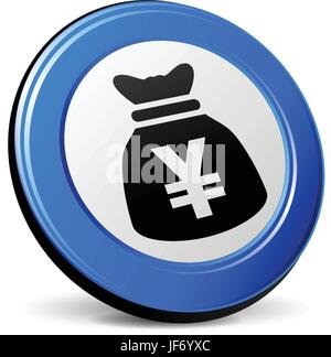 lo yen borsa icona Illustrazione Vettoriale