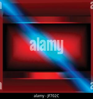 Blu, quadrato, banner, abstract, metallica, scuro, rosso, blu, quadrato, banner, Illustrazione Vettoriale