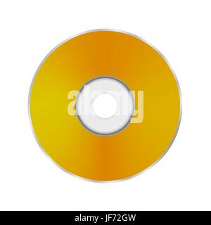 Oro Compact Disc isolati su sfondo bianco Illustrazione Vettoriale