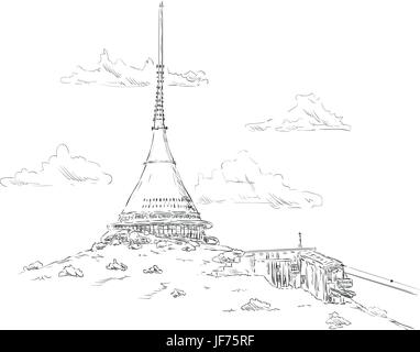 Isolato, colore, illustrazione, vernice, disegnare, linea cartoon, vettore, ristorante, Illustrazione Vettoriale