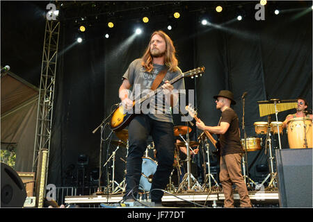 Lukas nelson lukas nelson & promessa vera esegue sul palco durante la Arroyo Seco weekend giugno 25,2017 brookside campo da golf,pasadena california Foto Stock