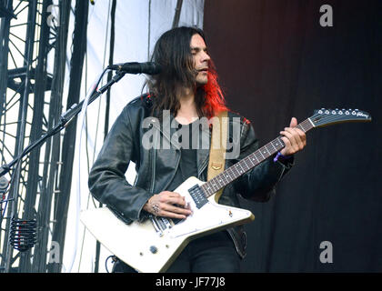 Brian bell weezer esegue sul palco durante la Arroyo Seco weekend giugno 25,2017 brookside campo da golf,pasadena california Foto Stock