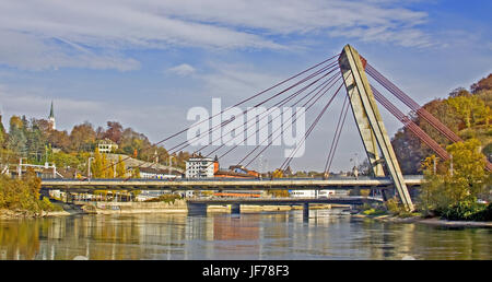 Ponte sul Reno Schaffhausen, Svizzera Foto Stock