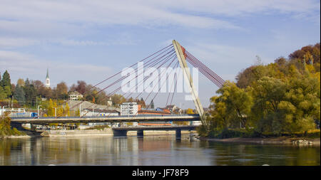 Ponte sul Reno Schaffhausen, Svizzera Foto Stock