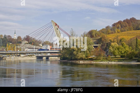 Ponte sul Reno Schaffhausen, Svizzera Foto Stock
