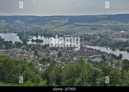 Stein am Rhein, Svizzera, Vista Aerea Foto Stock