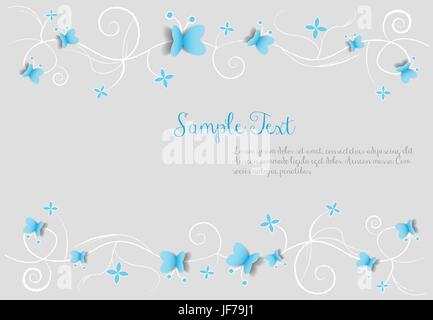 Blu, saluto, butterfly, ornamento, decorazione, giorno, durante il giorno, vettore Illustrazione Vettoriale