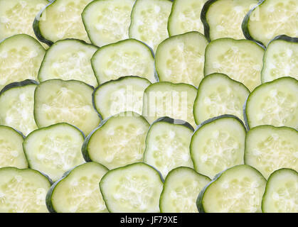 Sfondo costituito dal sacco di freschezza verde cetrioli a fette Foto Stock