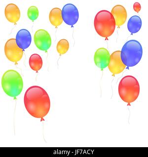 Set di palloncini colorati isolati su sfondo bianco Illustrazione Vettoriale