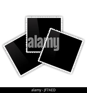 Photo Frame isolati su sfondo bianco. Svuotare Vintage cornici fotografiche Illustrazione Vettoriale