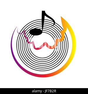 Icona Musica isolati su sfondo bianco. Il logo di musica Illustrazione Vettoriale