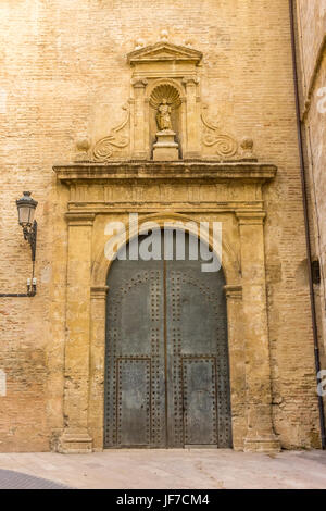 Porta di San Juan de la Cruz chiesa in Valencia, Spagna Foto Stock