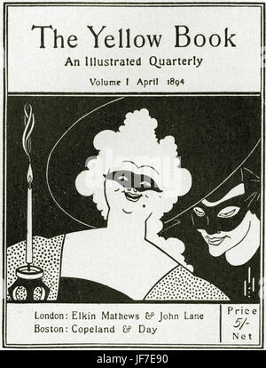 Il Libro Giallo, un trimestrale illustrato, Volume I aprile 1894. Coperchio del periodico letterario. Design by Aubrey Beardsley. La rivista leader della British estetismo. Foto Stock