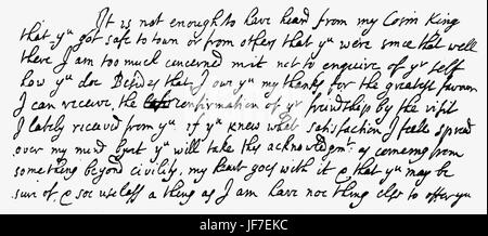 Lettera da John Locke Anthony Collins - JL: filosofo inglese, 29 agosto 1632 - 28 ottobre 1704. AC: filosofo inglese, 21 Giugno 1676 - 13 dicembre 1729. Foto Stock