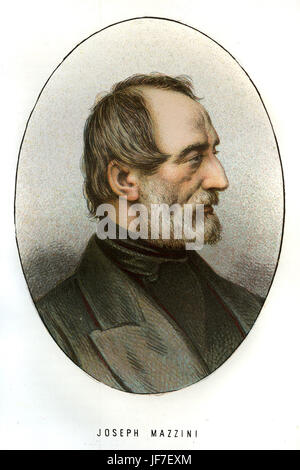 Giuseppe / Giuseppe Mazzini ritratto. Patriota italiano, filosofo e uomo politico 22 Giugno 1805 - 10 Marzo 1872. Foto Stock