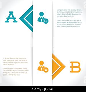 Infografico design con opzioni e la loro descrizione Illustrazione Vettoriale