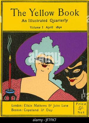 Il Libro Giallo, un trimestrale illustrato, Volume I aprile 1894. Coperchio del periodico letterario. Design by Aubrey Beardsley. La rivista leader della British estetismo. Foto Stock