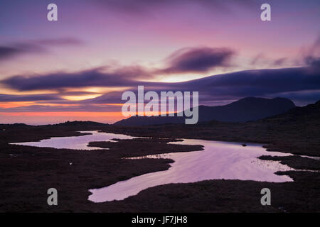 Tramonto da Crinkle Crags, grande Langdale Foto Stock