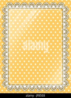 Telaio in pizzo con vetro sullo sfondo a pois Illustrazione Vettoriale