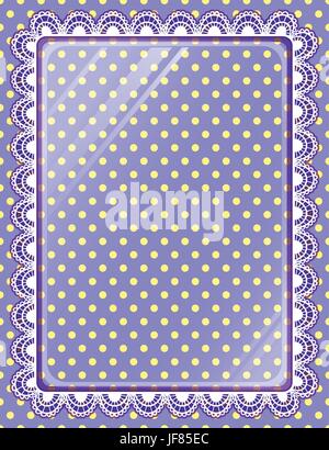 Telaio in pizzo con vetro sullo sfondo a pois Illustrazione Vettoriale