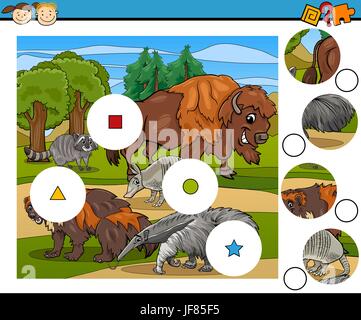 Pezzi di match game cartoon Illustrazione Vettoriale