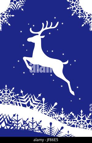 La renna Natale carta illustrazione Illustrazione Vettoriale