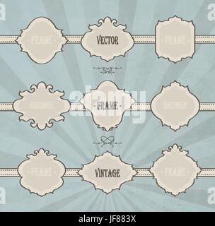 Set di cornici Vintage Illustrazione Vettoriale