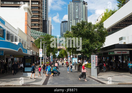 Queen Street Mall, Brisbane city centre, Australia Foto Stock