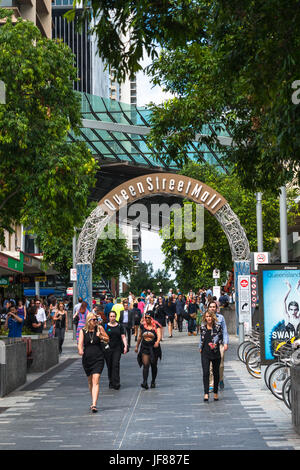 Queen Street Mall, Brisbane city centre, Australia Foto Stock