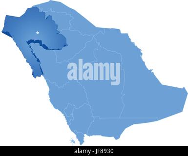 Mappa di Arabia Saudita, la regione Tabuk Illustrazione Vettoriale