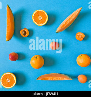 Succo di arancia turgida frutti Foto Stock